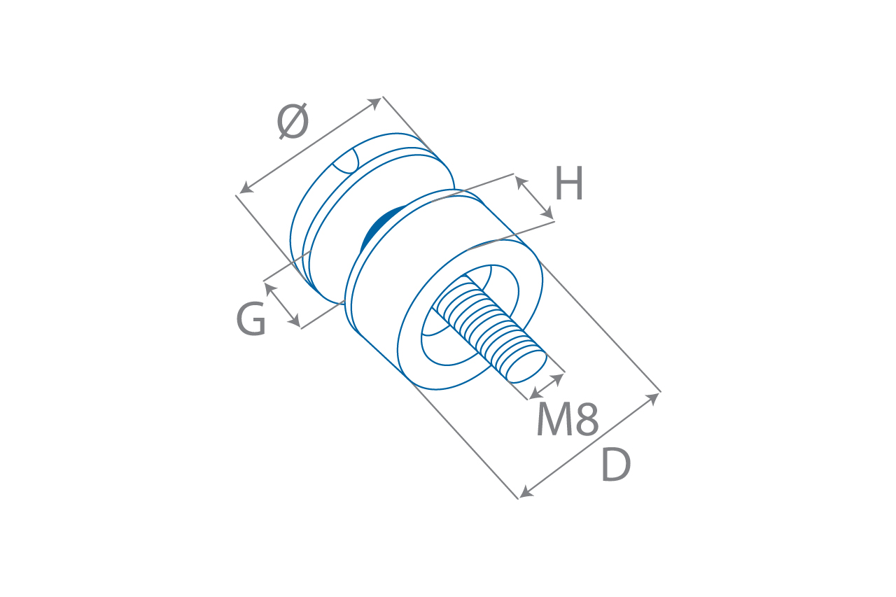 Dessin de définition d'adaptateur pour verre plat G=8-16 mm Dessin de définition d'adaptateur pour verre plat G=8-16 mm