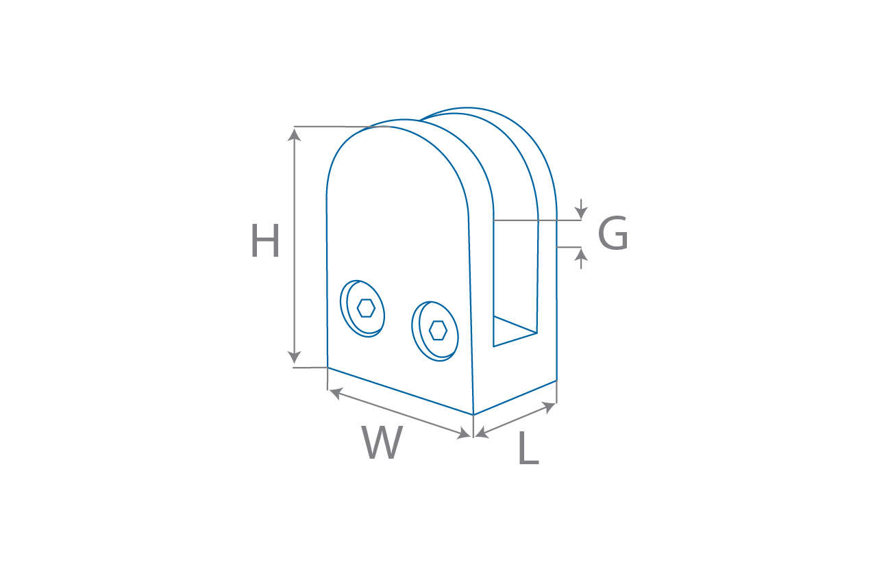 Dessin de définition de pince à verre plate G=8-10 mm Dessin de définition de pince à verre plate G=8-10 mm