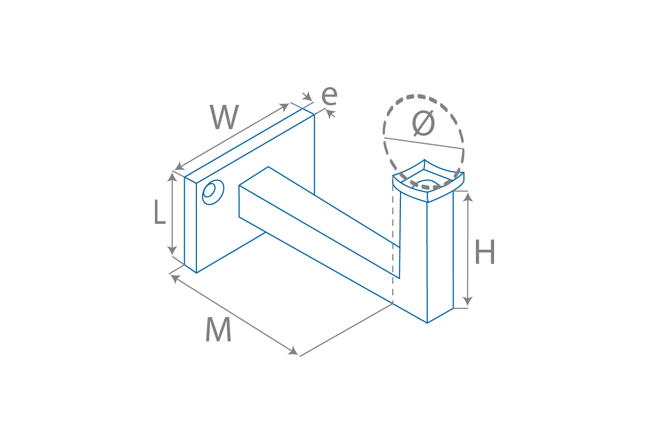 Dessin de définition support main courante mural 42.4 mm Dessin de définition support main courante mural 42.4 mm