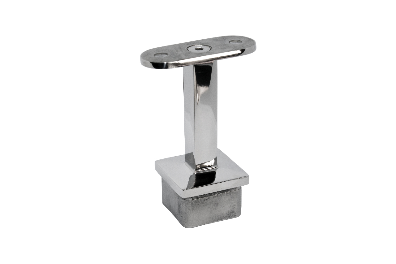 Support main courante fixe brillant pour tube carré 40x40 mm Support main courante fixe brillant pour tube carré 40x40 mm