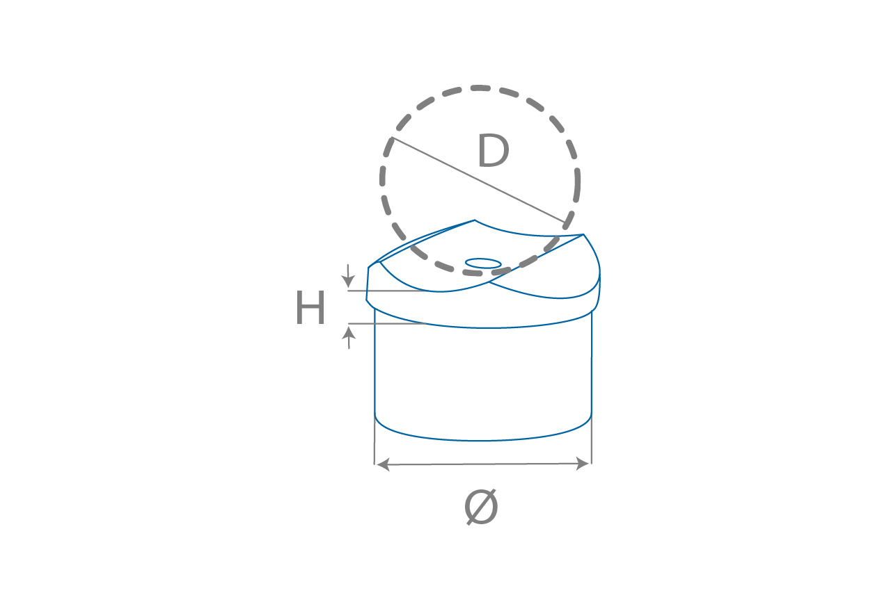 Dessin de définition d'adaptateur main courante brillant pour tube rond 42.4 mm Dessin de définition d'adaptateur main courante brillant pour tube rond 42.4 mm